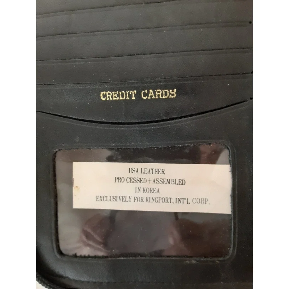 USA Long Lthr P-port Blk Wallet holds P-port,scheds,cr cds,note paper,Pen etc.
